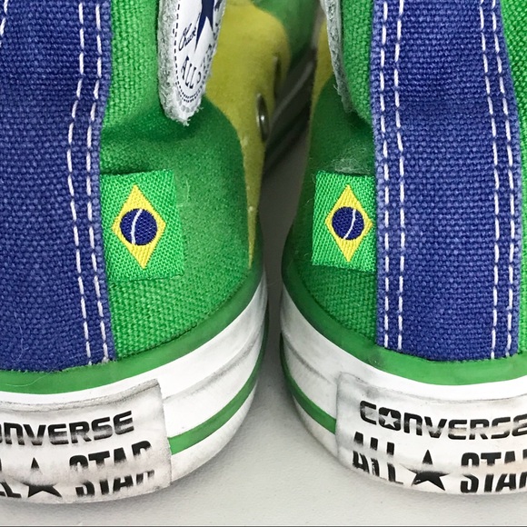 2006 World Cup Converse Chuck Taylor BRAZIL Flag - Picture 3 of 11
